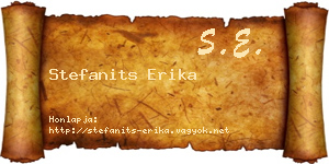 Stefanits Erika névjegykártya